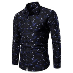 Fashionable Men's Shirt Lapel Buttons Gold Pattern 3D Printed Casual Long Sleeve Shirt Fashionable Men's Shirt - SHOWLU FASHION STORE