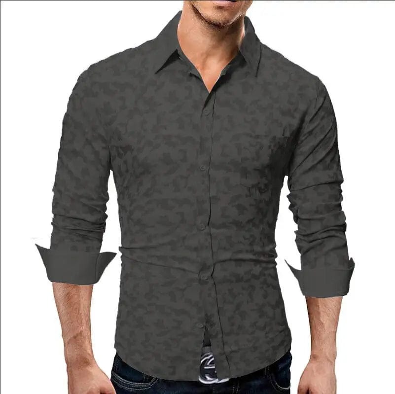 Fashionable Men's Shirt Lapel Buttons Gold Pattern 3D Printed Casual Long Sleeve Shirt Fashionable Men's Shirt - SHOWLU FASHION STORE