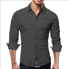 Fashionable Men's Shirt Lapel Buttons Gold Pattern 3D Printed Casual Long Sleeve Shirt Fashionable Men's Shirt - SHOWLU FASHION STORE