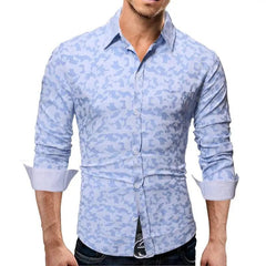 Fashionable Men's Shirt Lapel Buttons Gold Pattern 3D Printed Casual Long Sleeve Shirt Fashionable Men's Shirt - SHOWLU FASHION STORE