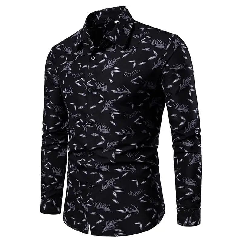 Fashionable Men's Shirt Lapel Buttons Gold Pattern 3D Printed Casual Long Sleeve Shirt Fashionable Men's Shirt - SHOWLU FASHION STORE