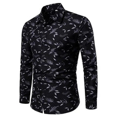 Fashionable Men's Shirt Lapel Buttons Gold Pattern 3D Printed Casual Long Sleeve Shirt Fashionable Men's Shirt - SHOWLU FASHION STORE