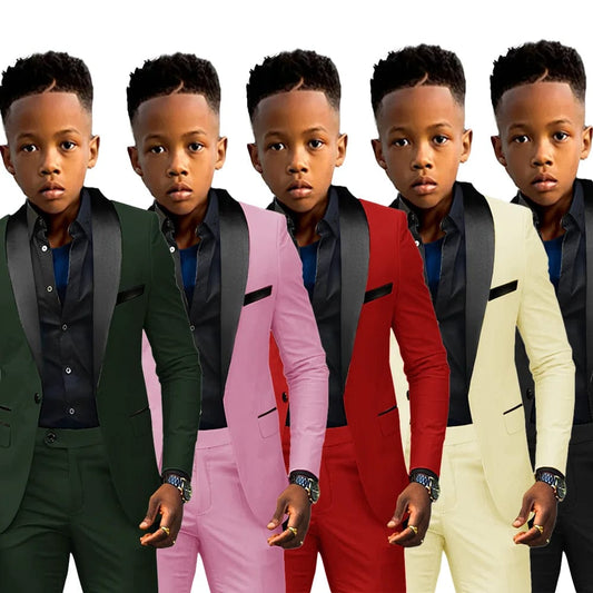 Formal Boys Suit 2 Piece Suit Wedding Kids Custom Tuxedo Clothes 2 - 16 Years Old Party Suit for Boys Blazer - SHOWLU FASHION STORE