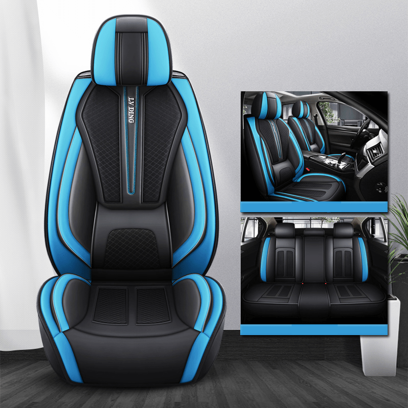 Full Set Car Seat Covers, Sport Style, Universal Fit, Full Coverage, Breathable Mesh, Lumbar Support, Trendy Automotive Seat Protector, All - Season - SHOWLU FASHION STORE
