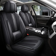 Full Set Car Seat Covers, Sport Style, Universal Fit, Full Coverage, Breathable Mesh, Lumbar Support, Trendy Automotive Seat Protector, All - Season - SHOWLU FASHION STORE