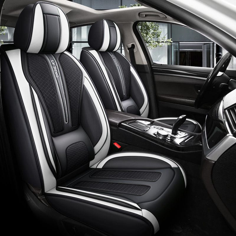 Full Set Car Seat Covers, Sport Style, Universal Fit, Full Coverage, Breathable Mesh, Lumbar Support, Trendy Automotive Seat Protector, All - Season - SHOWLU FASHION STORE
