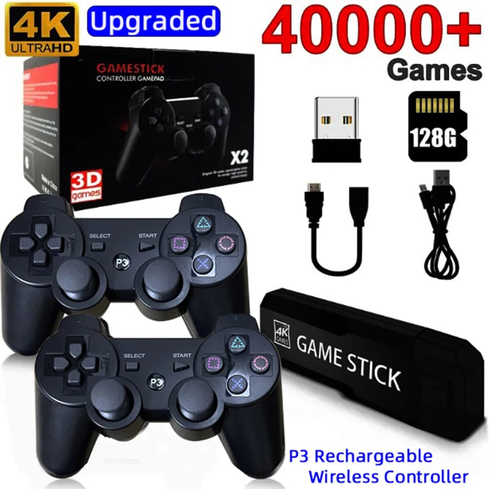Game Stick GD10 4K HD Output TV Game Stick P3 Rechargeable 2.4G wireless Dual Handle Portable video Game Console For PSP PS1 N64 - SHOWLU FASHION STORE