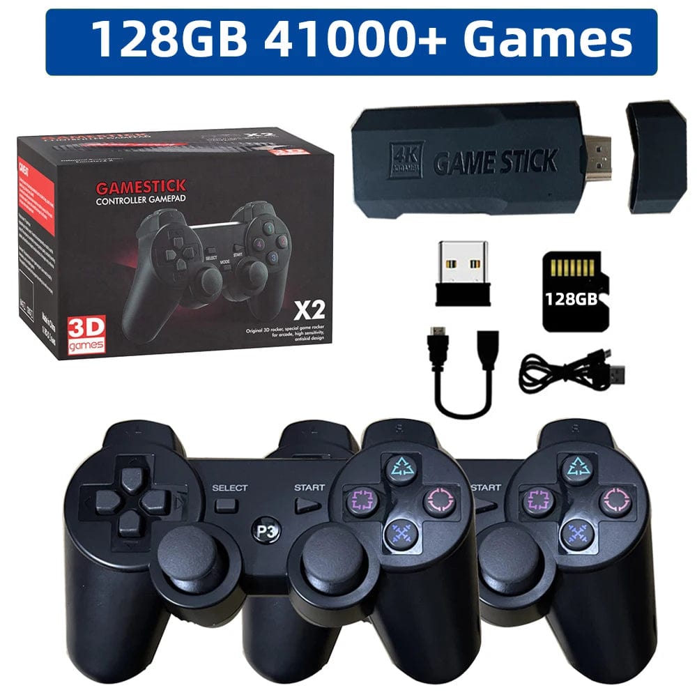 Game Stick GD10 4K HD Output TV Game Stick P3 Rechargeable 2.4G wireless Dual Handle Portable video Game Console For PSP PS1 N64 - SHOWLU FASHION STORE
