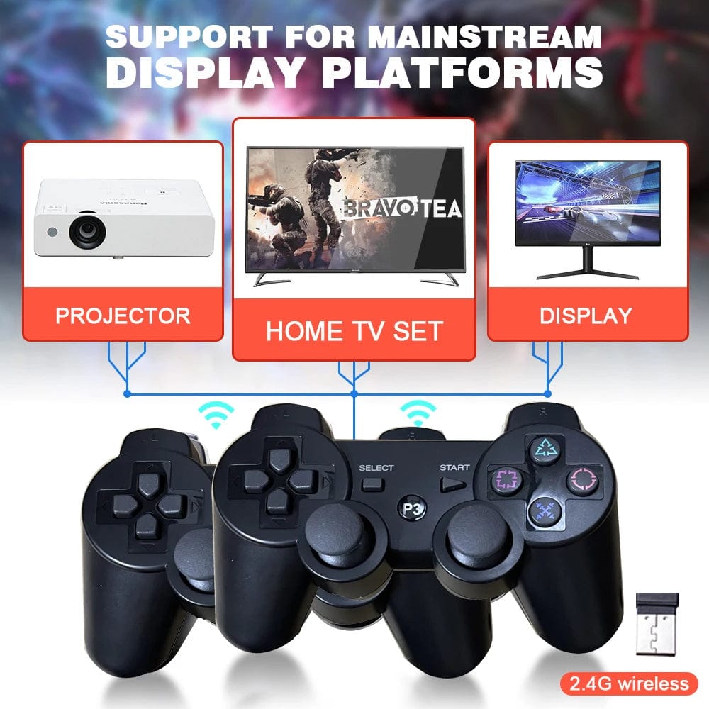 Game Stick GD10 4K HD Output TV Game Stick P3 Rechargeable 2.4G wireless Dual Handle Portable video Game Console For PSP PS1 N64 - SHOWLU FASHION STORE
