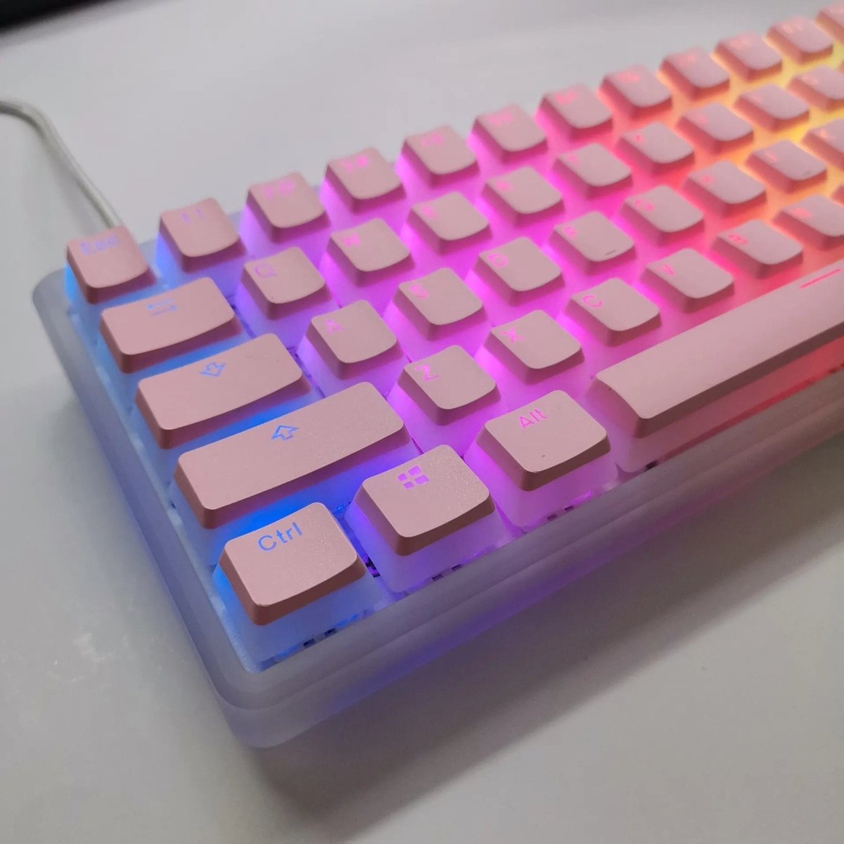 Game Translucent OEM Keycap for Mechanical Keyboards Diy Keycap Pink Double Shot PBT Black Full 104/108 Key Set Pudding Keycaps - SHOWLU FASHION STORE