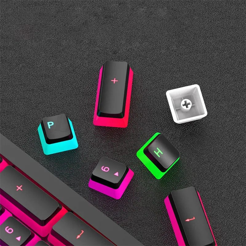 Game Translucent OEM Keycap for Mechanical Keyboards Diy Keycap Pink Double Shot PBT Black Full 104/108 Key Set Pudding Keycaps - SHOWLU FASHION STORE