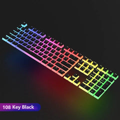 Game Translucent OEM Keycap for Mechanical Keyboards Diy Keycap Pink Double Shot PBT Black Full 104/108 Key Set Pudding Keycaps - SHOWLU FASHION STORE