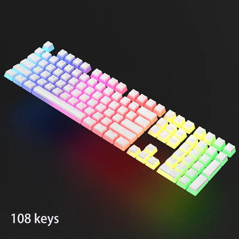 Game Translucent OEM Keycap for Mechanical Keyboards Diy Keycap Pink Double Shot PBT Black Full 104/108 Key Set Pudding Keycaps - SHOWLU FASHION STORE