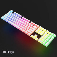 Game Translucent OEM Keycap for Mechanical Keyboards Diy Keycap Pink Double Shot PBT Black Full 104/108 Key Set Pudding Keycaps - SHOWLU FASHION STORE