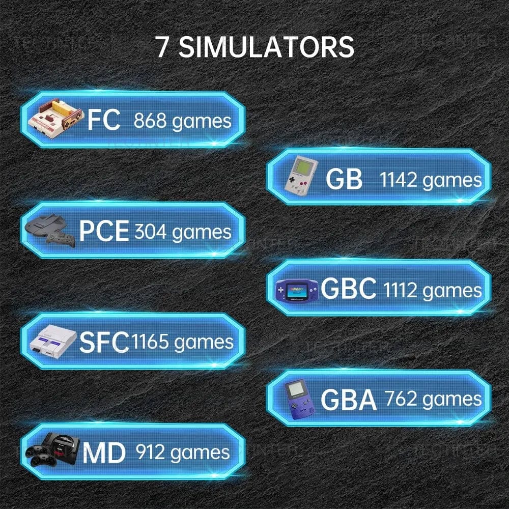 GB300 3.0 Inch Screen Handheld Game Console Player Video Game Console Built - in 6000 Game For SF/SFC/GB/GBA Support AV Output - SHOWLU FASHION STORE