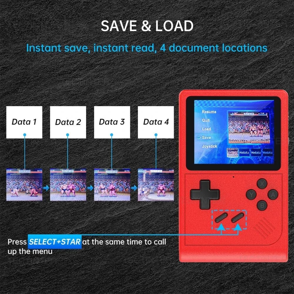 GB300 3.0 Inch Screen Handheld Game Console Player Video Game Console Built - in 6000 Game For SF/SFC/GB/GBA Support AV Output - SHOWLU FASHION STORE