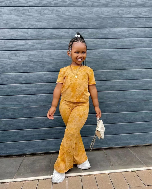 Girls' Clothes Set Children Short Sleeved Fared Pants 2 - Piece Set Baby Casual Wear Printing Kids Girl's Clothes 3 4 5 6 7 8 Year - SHOWLU FASHION STORE