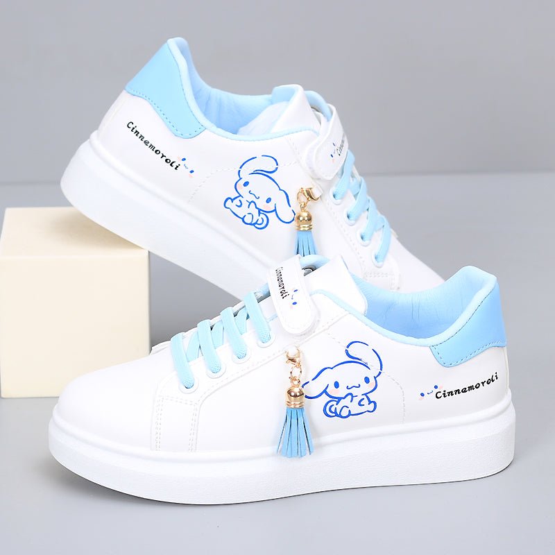 Girls' Shoes 2024 Spring New Arrival Girls Low Ankle Sports Board Shoes Kids Flat Magic Stick Students White Shoes - SHOWLU FASHION STORE