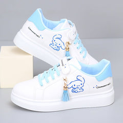 Girls' Shoes 2024 Spring New Arrival Girls Low Ankle Sports Board Shoes Kids Flat Magic Stick Students White Shoes - SHOWLU FASHION STORE