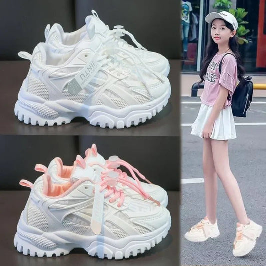 Girls Sneakers 2024 Children Casual Shoes Mesh Platform Designer Tennis Sneaker 6 To 12 Years Kids Sports Shoe for Girl - SHOWLU FASHION STORE