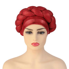Glitter Diamonds Braids African Autogele Headtie Women Turban Cap Female Head Wraps - SHOWLU FASHION STORE
