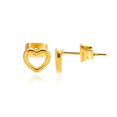 Gold Color Stainless Steel Heart Shaped Set Zircon Stud Earrings for Women Delicate Hoops Earring Wedding Party Jewelry Gifts - SHOWLU FASHION STORE