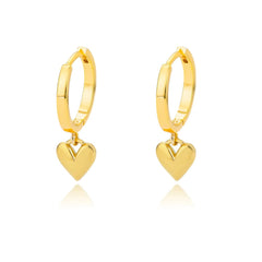Gold Color Stainless Steel Heart Shaped Set Zircon Stud Earrings for Women Delicate Hoops Earring Wedding Party Jewelry Gifts - SHOWLU FASHION STORE
