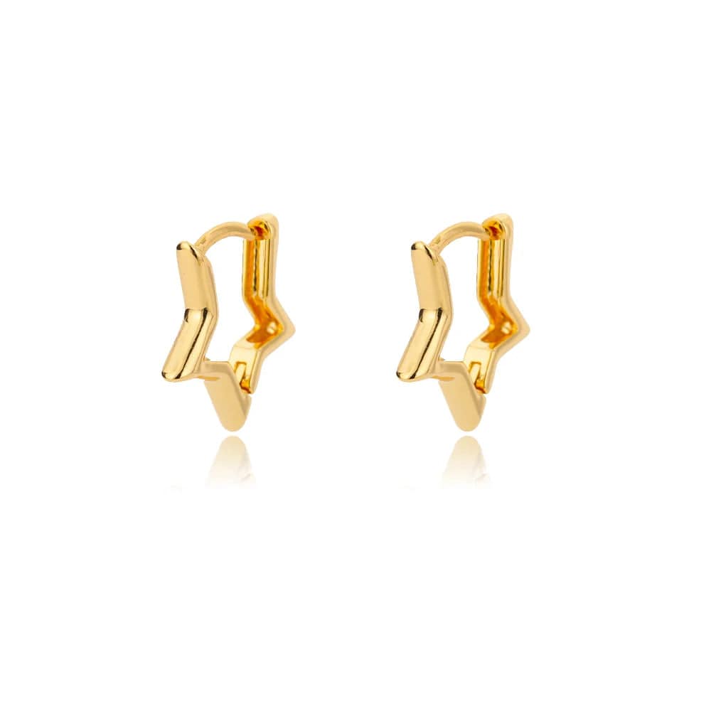 Gold Color Stainless Steel Heart Shaped Set Zircon Stud Earrings for Women Delicate Hoops Earring Wedding Party Jewelry Gifts - SHOWLU FASHION STORE