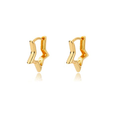 Gold Color Stainless Steel Heart Shaped Set Zircon Stud Earrings for Women Delicate Hoops Earring Wedding Party Jewelry Gifts - SHOWLU FASHION STORE