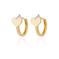 Gold Color Stainless Steel Heart Shaped Set Zircon Stud Earrings for Women Delicate Hoops Earring Wedding Party Jewelry Gifts - SHOWLU FASHION STORE