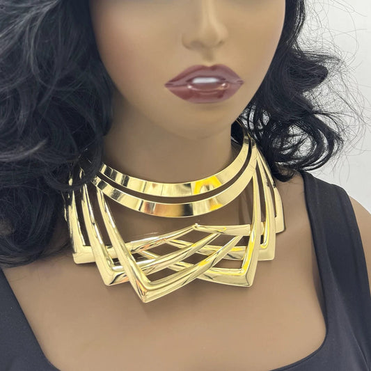 Gothic Alloy Choker Necklaces Simple Statement Short African Necklace Chokers Collar Fashion Costume Jewelry for Women Gift - SHOWLU FASHION STORE