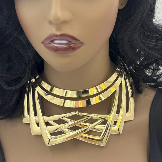 Gothic Alloy Choker Necklaces Simple Statement Short African Necklace Chokers Collar Fashion Costume Jewelry for Women Gift - SHOWLU FASHION STORE