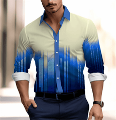 Gradient Men's Clothing Soft and Comfortable Men's Shirt Summer Hawaiian Shirt High Quality Men's Clothing Fashion Button Design - SHOWLU FASHION STORE