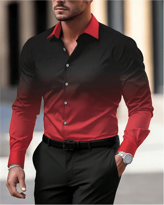 Gradient Men's Clothing Soft and Comfortable Men's Shirt Summer Hawaiian Shirt High Quality Men's Clothing Fashion Button Design - SHOWLU FASHION STORE