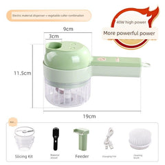 Handheld Side Dish Cooking Machine Chopping Pepper Circle Chopped Green Onion Chopper Cut Ginger Powder Garlic Slice Vegetable Cutter Electric Garlic Grinder - SHOWLU FASHION STORE