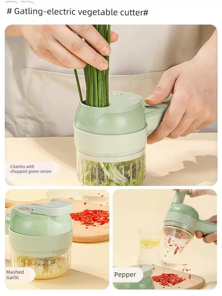 Handheld Side Dish Cooking Machine Chopping Pepper Circle Chopped Green Onion Chopper Cut Ginger Powder Garlic Slice Vegetable Cutter Electric Garlic Grinder - SHOWLU FASHION STORE