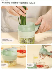 Handheld Side Dish Cooking Machine Chopping Pepper Circle Chopped Green Onion Chopper Cut Ginger Powder Garlic Slice Vegetable Cutter Electric Garlic Grinder - SHOWLU FASHION STORE