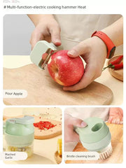 Handheld Side Dish Cooking Machine Chopping Pepper Circle Chopped Green Onion Chopper Cut Ginger Powder Garlic Slice Vegetable Cutter Electric Garlic Grinder - SHOWLU FASHION STORE