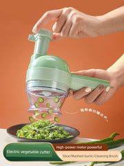 Handheld Side Dish Cooking Machine Chopping Pepper Circle Chopped Green Onion Chopper Cut Ginger Powder Garlic Slice Vegetable Cutter Electric Garlic Grinder - SHOWLU FASHION STORE