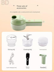 Handheld Side Dish Cooking Machine Chopping Pepper Circle Chopped Green Onion Chopper Cut Ginger Powder Garlic Slice Vegetable Cutter Electric Garlic Grinder - SHOWLU FASHION STORE