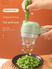 Handheld Side Dish Cooking Machine Chopping Pepper Circle Chopped Green Onion Chopper Cut Ginger Powder Garlic Slice Vegetable Cutter Electric Garlic Grinder - SHOWLU FASHION STORE