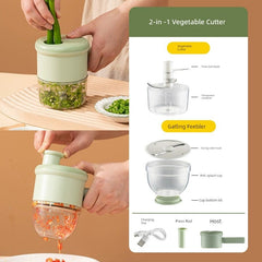 Handheld Side Dish Cooking Machine Chopping Pepper Circle Chopped Green Onion Chopper Cut Ginger Powder Garlic Slice Vegetable Cutter Electric Garlic Grinder - SHOWLU FASHION STORE
