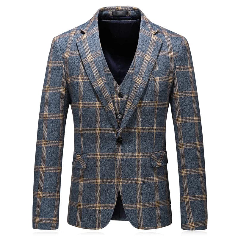 High - end Men's (suit + Vest + Trousers) Wedding Suit Fashion All - in - one Business Casual Suit Three - piece Groom's Wedding Dress - SHOWLU FASHION STORE