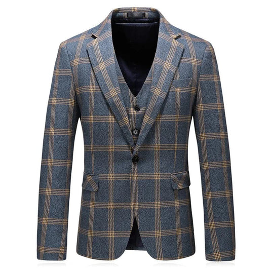 High - end Men's (suit + Vest + Trousers) Wedding Suit Fashion All - in - one Business Casual Suit Three - piece Groom's Wedding Dress - SHOWLU FASHION STORE