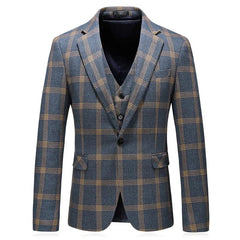 High - end Men's (suit + Vest + Trousers) Wedding Suit Fashion All - in - one Business Casual Suit Three - piece Groom's Wedding Dress - SHOWLU FASHION STORE