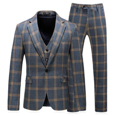 High - end Men's (suit + Vest + Trousers) Wedding Suit Fashion All - in - one Business Casual Suit Three - piece Groom's Wedding Dress - SHOWLU FASHION STORE