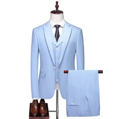 High - end Men's (suit + Vest + Trousers) Wedding Suit Fashion All - in - one Business Casual Suit Three - piece Groom's Wedding Dress - SHOWLU FASHION STORE