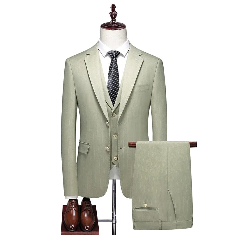 High - end Men's (suit + Vest + Trousers) Wedding Suit Fashion All - in - one Business Casual Suit Three - piece Groom's Wedding Dress - SHOWLU FASHION STORE