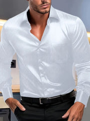 High Quality Elastic Anti - Wrinkle Shirt For Men Long Sleeve Non - Ironing Anti - Wrinkle Business High - End Casual Slim Fit Top - SHOWLU FASHION STORE