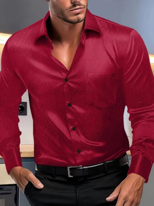 High Quality Elastic Anti - Wrinkle Shirt For Men Long Sleeve Non - Ironing Anti - Wrinkle Business High - End Casual Slim Fit Top - SHOWLU FASHION STORE